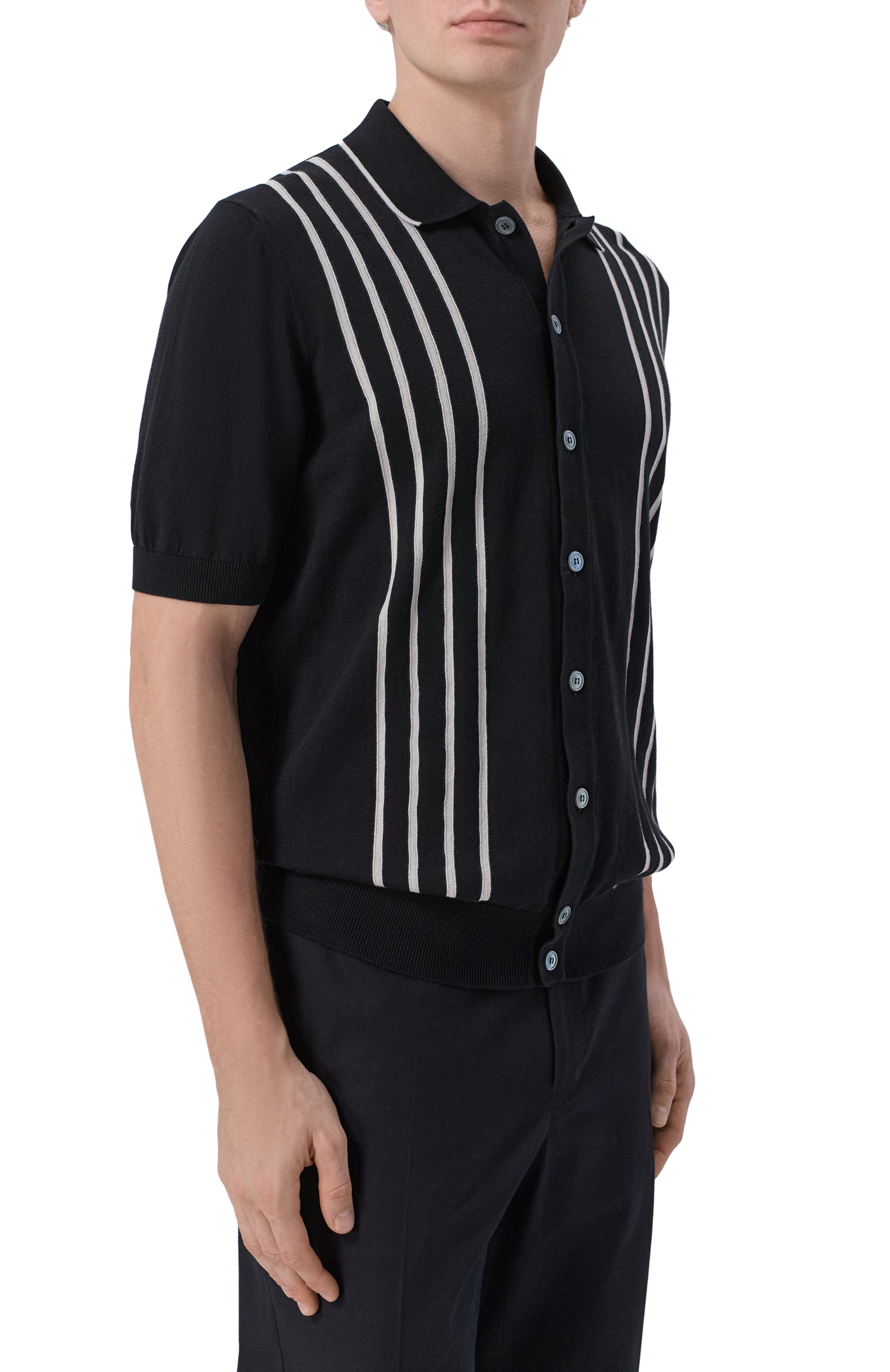 Хлопковая рубашка GRAN SASSO черного цвета по цене 35300 руб., арт. 59135/18066, фото 3 Хлопковая рубашка GRAN SASSO, арт. 59135/18066, фото 3