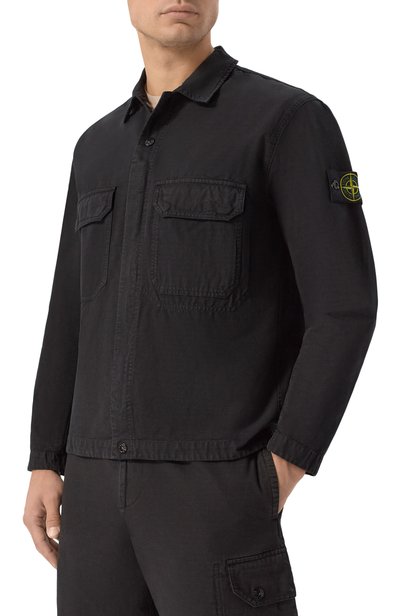 Хлопковая куртка-рубашка STONE ISLAND черного цвета по цене 73250 руб., арт. K2S151200009/S0211, фото 3 Хлопковая куртка-рубашка STONE ISLAND, арт. K2S151200009/S0211, фото 3