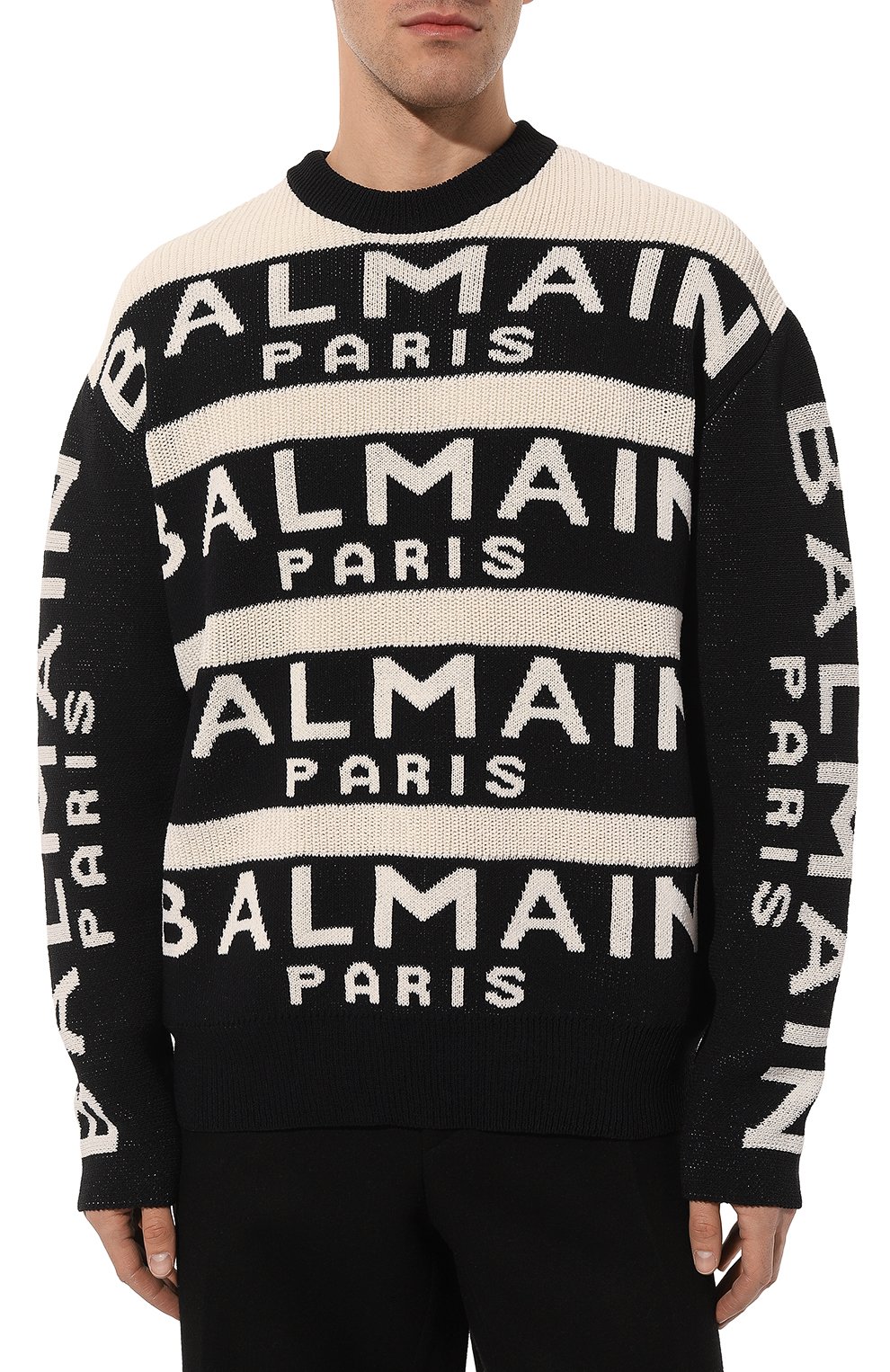 Свитер BALMAIN черного цвета по цене 132000 руб., арт. YH1KE010KC56, фото 3 Свитер BALMAIN, арт. YH1KE010KC56, фото 3