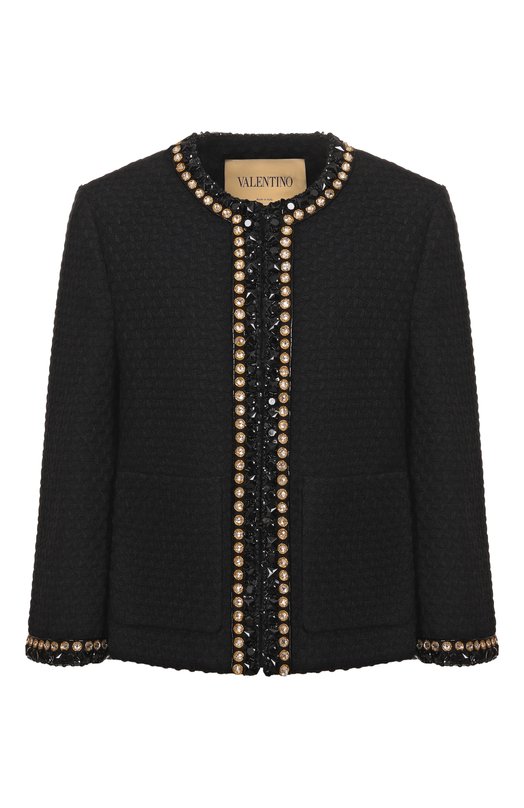 Твидовый жакет Valentino 8B3CE3YN/9YG Чёрный 8B3CE3YN/9YG