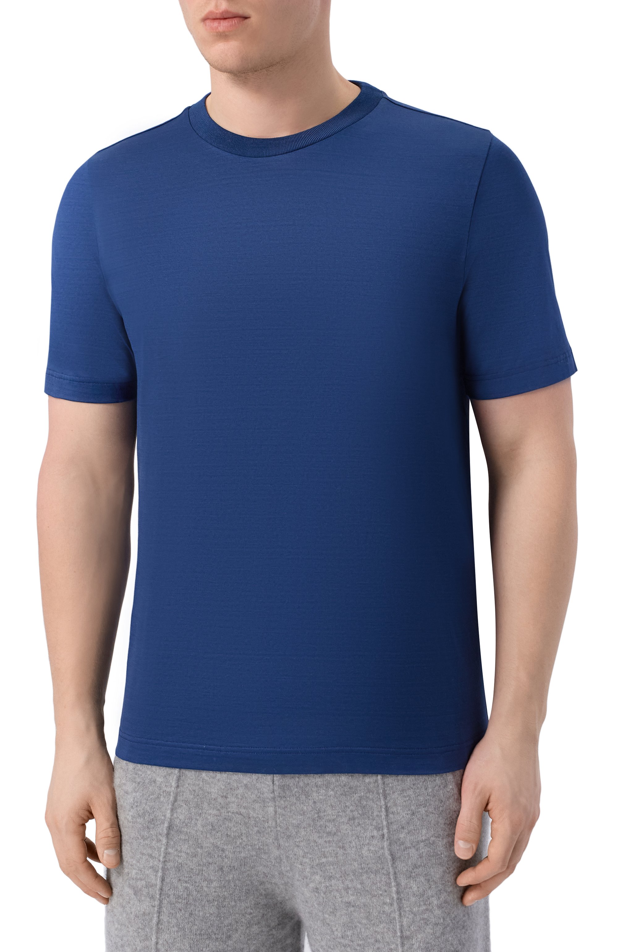 Хлопковая футболка GRAN SASSO синего цвета по цене 18200 руб., арт. 60196/74007, фото 3 Хлопковая футболка GRAN SASSO, арт. 60196/74007, фото 3