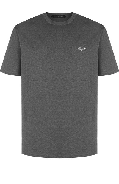 Однотонная хлопковая футболка ZEGNA, арт. UR526/706R, фото 1