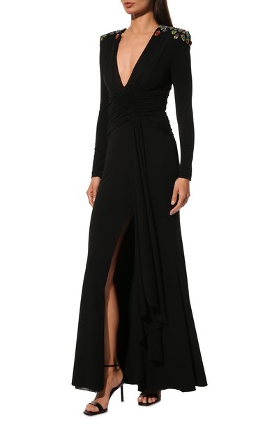 Платье из вискозы ALEXANDER MCQUEEN черного цвета по цене 960500 руб., арт. 541468/QLL01, фото 2 Платье из вискозы ALEXANDER MCQUEEN, арт. 541468/QLL01, фото 2