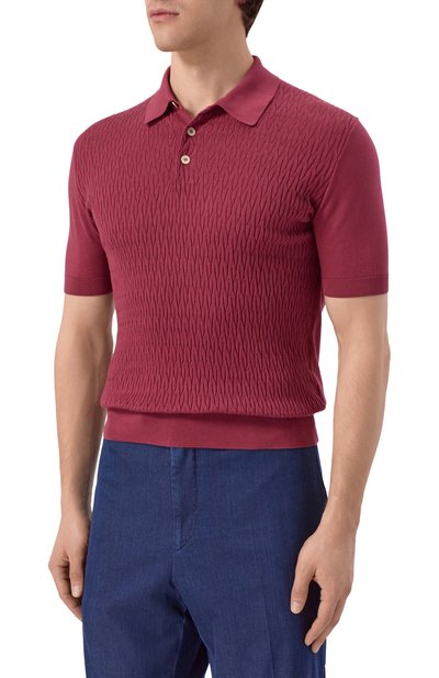 Хлопковое поло FEDELI, арт. MU0D5851/GIZA LIGHT DUSTY, фото 3