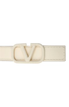 Женский кожаный ремень vlogo signature VALENTINO молочного цвета, арт. UW0T0S10/HEW | Фото 3 (Материал: Натуральная кожа; Материал сплава: Проставлено; Нос: Не проставлено)