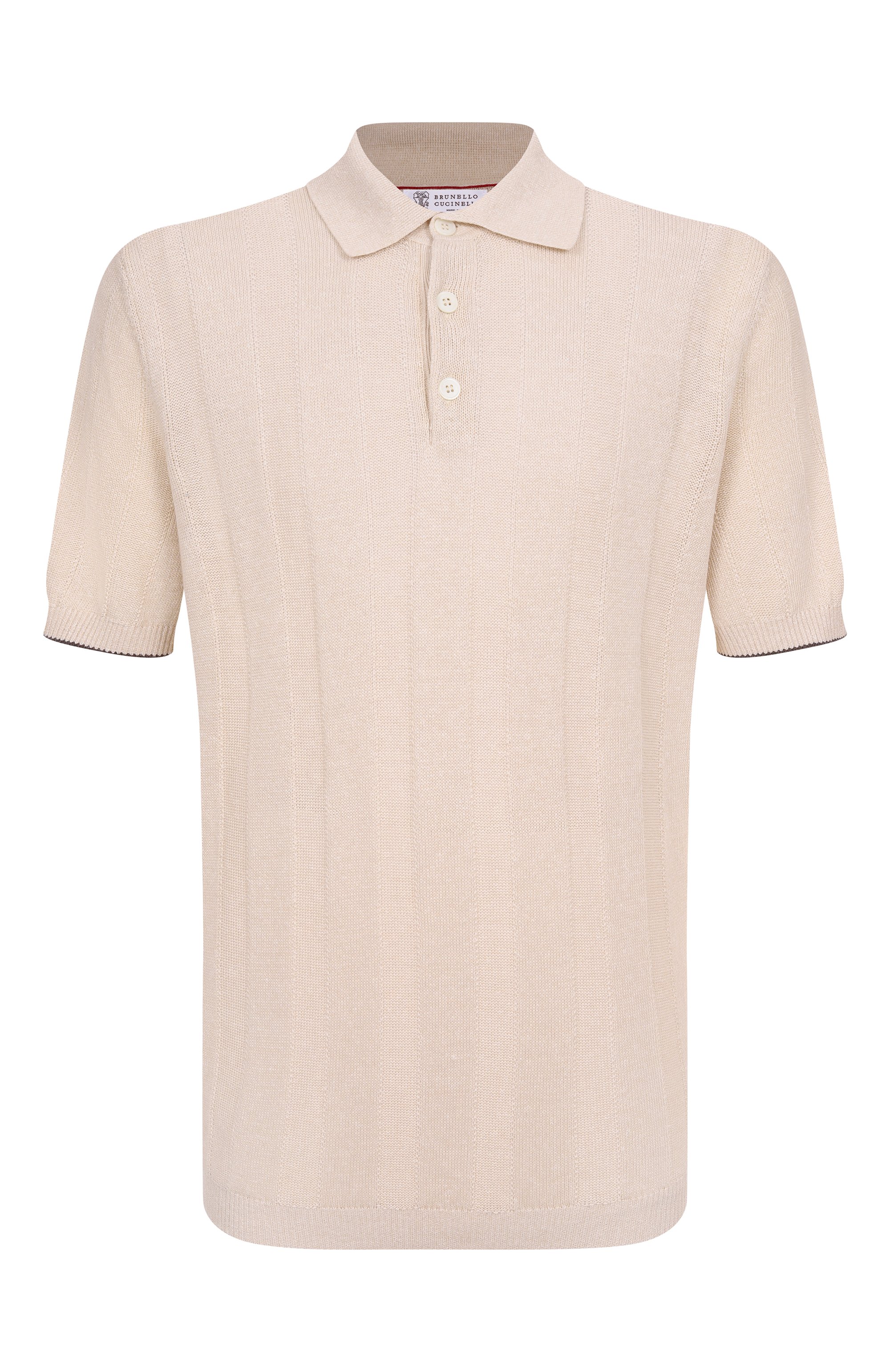 Поло изо льна и хлопка BRUNELLO CUCINELLI, арт. M2L707815, фото 1
