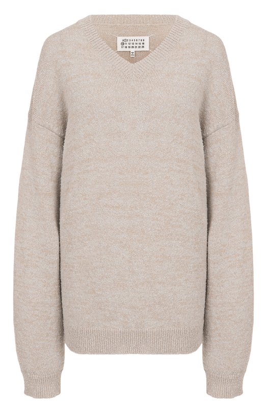 Свитер из хлопка и шерсти Maison Margiela S50HN0019/M13152 Кремовый S50HN0019/M13152