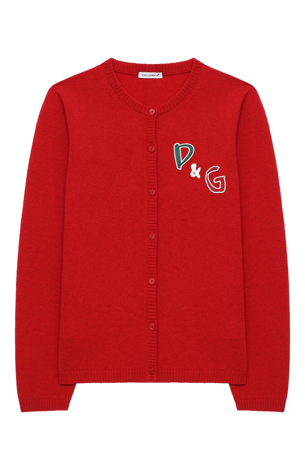 Кашемировый кардиган DOLCE & GABBANA красного цвета по цене 49950 руб., арт. L5KWB2/JAW5B/8-14, фото 1 Кашемировый кардиган DOLCE & GABBANA, арт. L5KWB2/JAW5B/8-14, фото 1