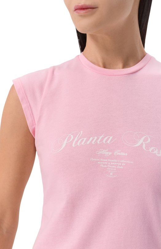 Хлопковая футболка Planta Rosa PR/T016/PERFECTION/220 Розовый  PR/T016/PERFECTION/220 Фото 5