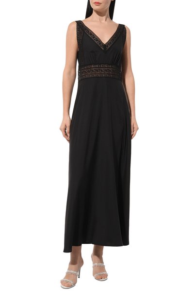 Шелковое платье P.A.R.O.S.H. черного цвета по цене 69950 руб., арт. D725299, фото 3 Шелковое платье P.A.R.O.S.H., арт. D725299, фото 3