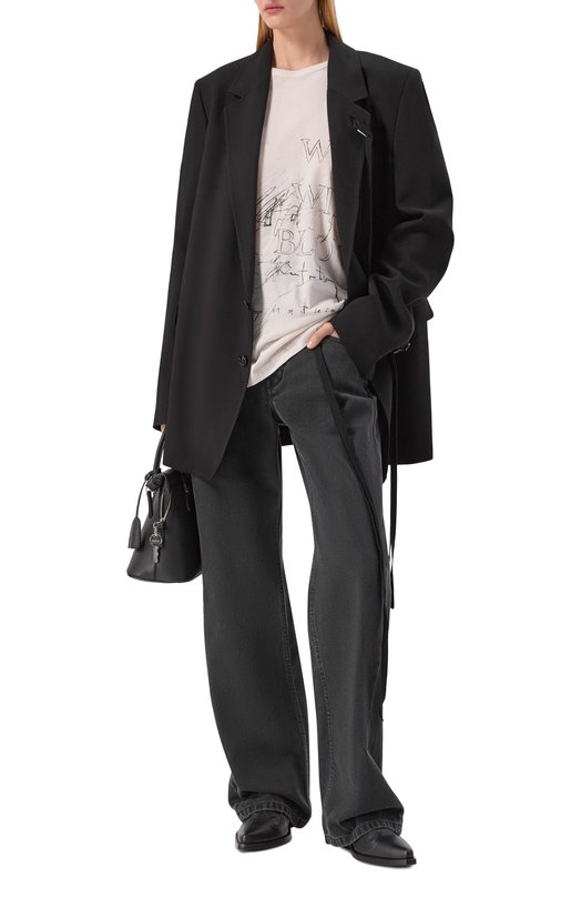 Хлопковая футболка Ann Demeulemeester B0013838/FA206 Кремовый  B0013838/FA206 Фото 2