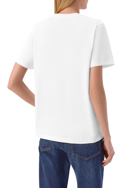 Хлопковая футболка MSGM белого цвета по цене 27900 руб., арт. 4041MDM124N/267002, фото 4 Хлопковая футболка MSGM, арт. 4041MDM124N/267002, фото 4