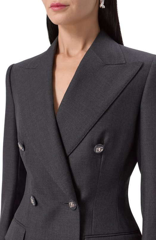 Шерстяной жакет Dolce & Gabbana F27DJT/FU287 Серый  F27DJT/FU287 Фото 5