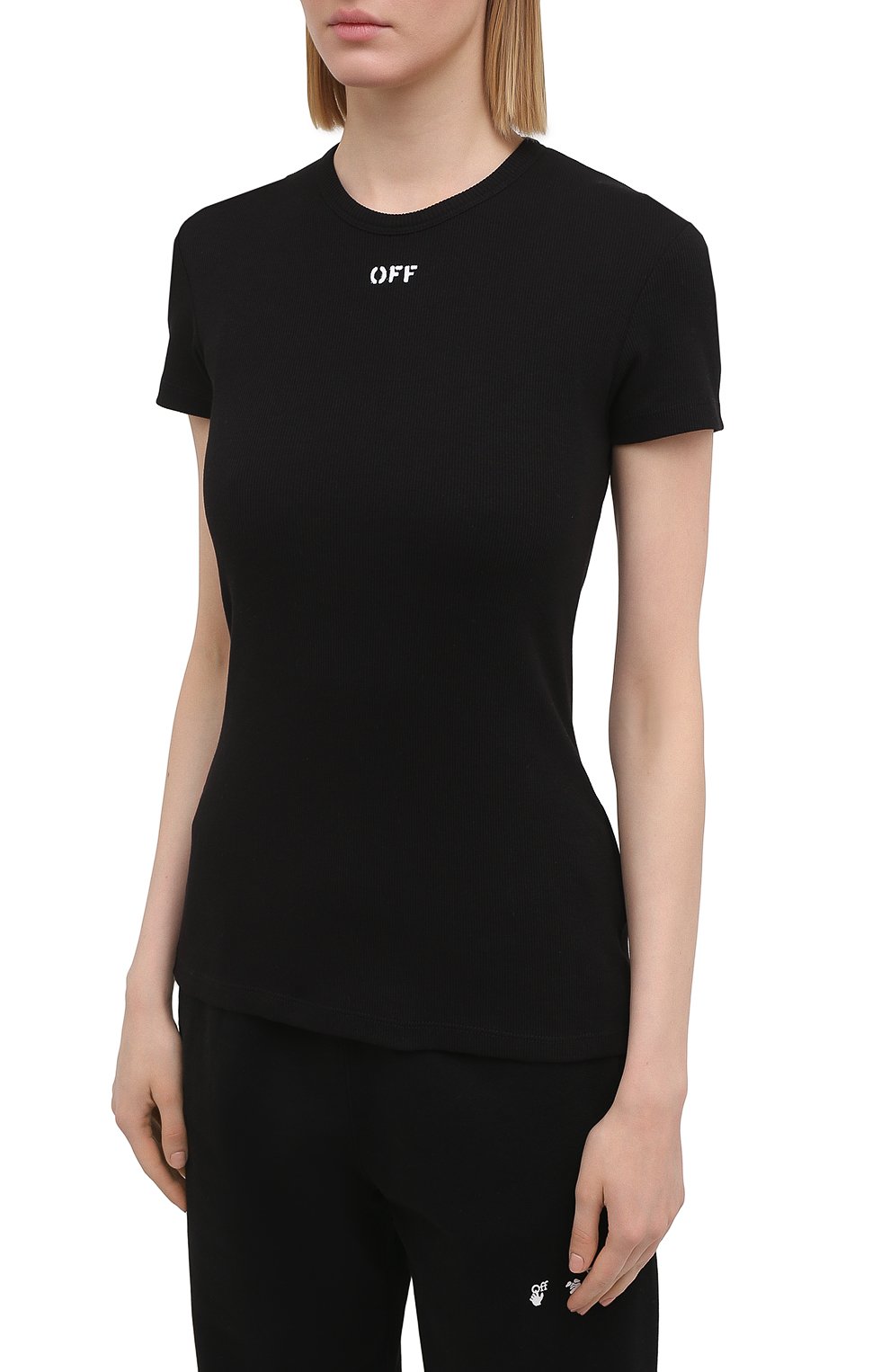 Хлопковая футболка OFF-WHITE, арт. 0WAA065S21JER001, фото 3