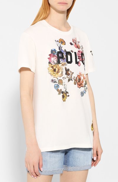 Хлопковая футболка POLO RALPH LAUREN белого цвета по цене 7795 руб., арт. 211752365, фото 3 Хлопковая футболка POLO RALPH LAUREN, арт. 211752365, фото 3