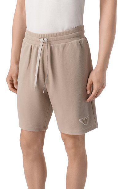 Хлопковые шорты EMPORIO ARMANI бежевого цвета по цене 13400 руб., арт. EM000495/AF19053, фото 3 Хлопковые шорты EMPORIO ARMANI, арт. EM000495/AF19053, фото 3