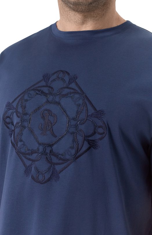 Хлопковая футболка Stefano Ricci MNH6104930/LUXT Синий  MNH6104930/LUXT Фото 5