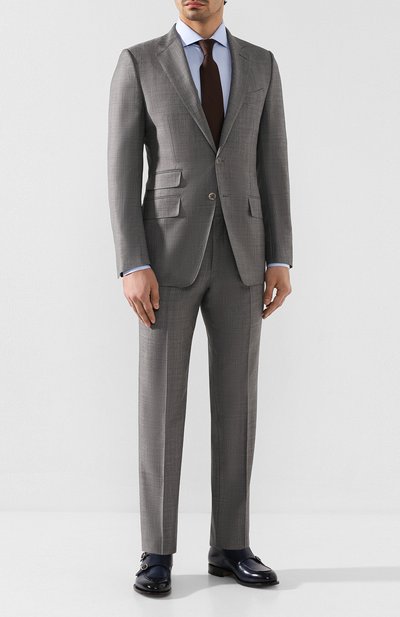 Шерстяной костюм TOM FORD серого цвета по цене 361000 руб., арт. 722R03/21YA4C, фото 1 Шерстяной костюм TOM FORD, арт. 722R03/21YA4C, фото 1
