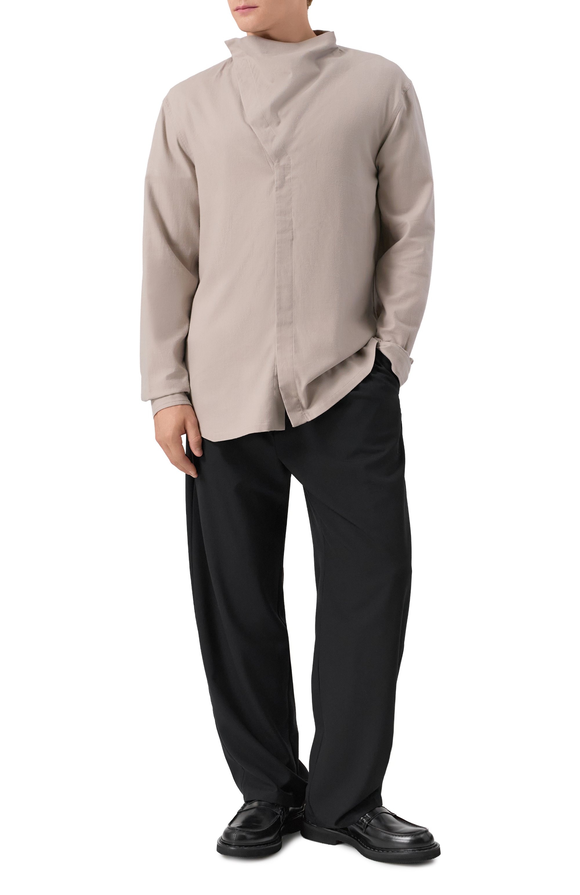 Рубашка из хлопка и шерсти RICK OWENS бежевого цвета по цене 86850 руб., арт. RU02E1299/FLW, фото 2 Рубашка из хлопка и шерсти RICK OWENS, арт. RU02E1299/FLW, фото 2