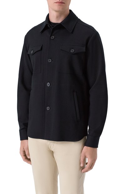 Хлопковая куртка-рубашка HARRIS WHARF LONDON черного цвета по цене 98650 руб., арт. CH9320PPQ/PPQ, фото 3 Хлопковая куртка-рубашка HARRIS WHARF LONDON, арт. CH9320PPQ/PPQ, фото 3