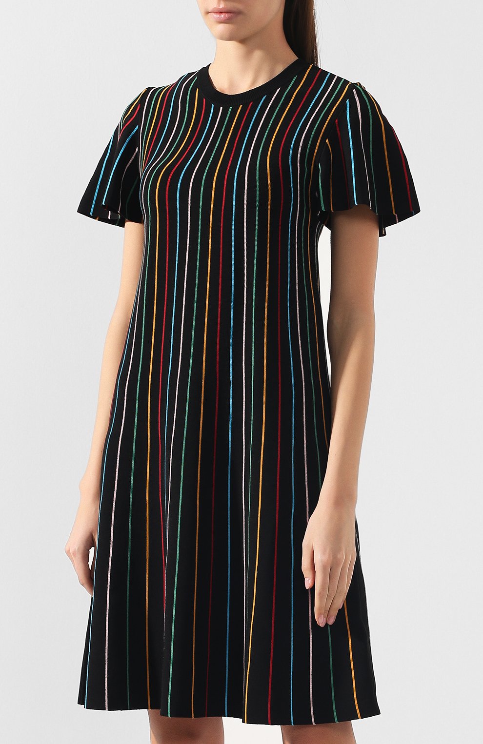 Платье в полоску REDVALENTINO черного цвета по цене 39950 руб., арт. RR0KDA48/NVQ, фото 3 Платье в полоску REDVALENTINO, арт. RR0KDA48/NVQ, фото 3