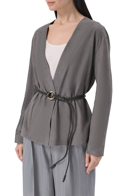 Замшевый жакет Giorgio Armani GW003155/AF24751 Серый  GW003155/AF24751 Фото 3