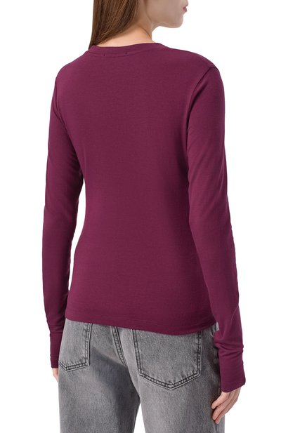 Лонгслив из вискозы HINNOMINATE фиолетового цвета по цене 7995 руб., арт. HMABW02030, фото 4 Лонгслив из вискозы HINNOMINATE, арт. HMABW02030, фото 4