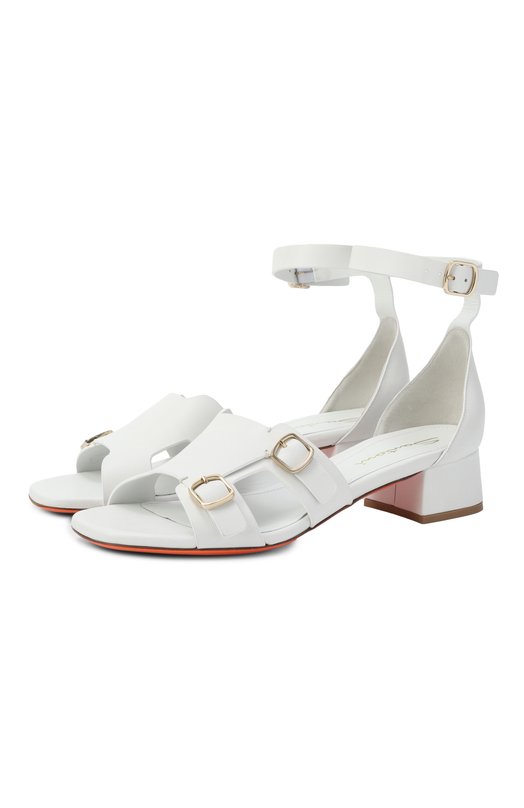 Кожаные босоножки Santoni WHVG71606HA2TLGA Белый WHVG71606HA2TLGA