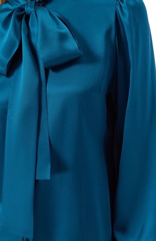 Атласная блузка Dolce & Gabbana F5Q44T/FU1UU Синий  F5Q44T/FU1UU Фото 5