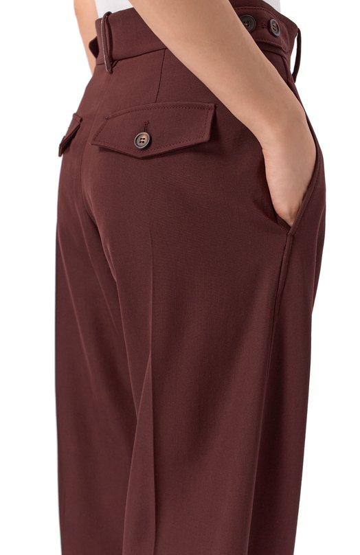 Брюки из шерсти и хлопка Brunello Cucinelli MA033P9039 Бордовый  MA033P9039 Фото 5