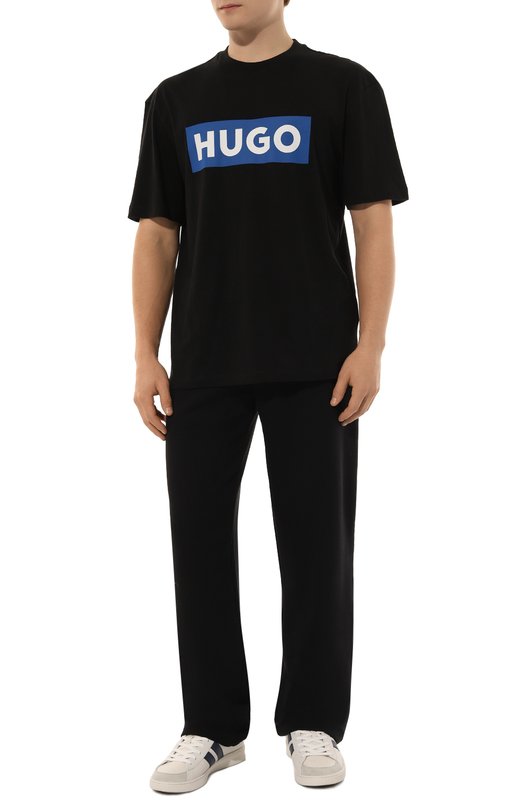 Хлопковая футболка HUGO Blue 50522376 Чёрный  50522376 Фото 2