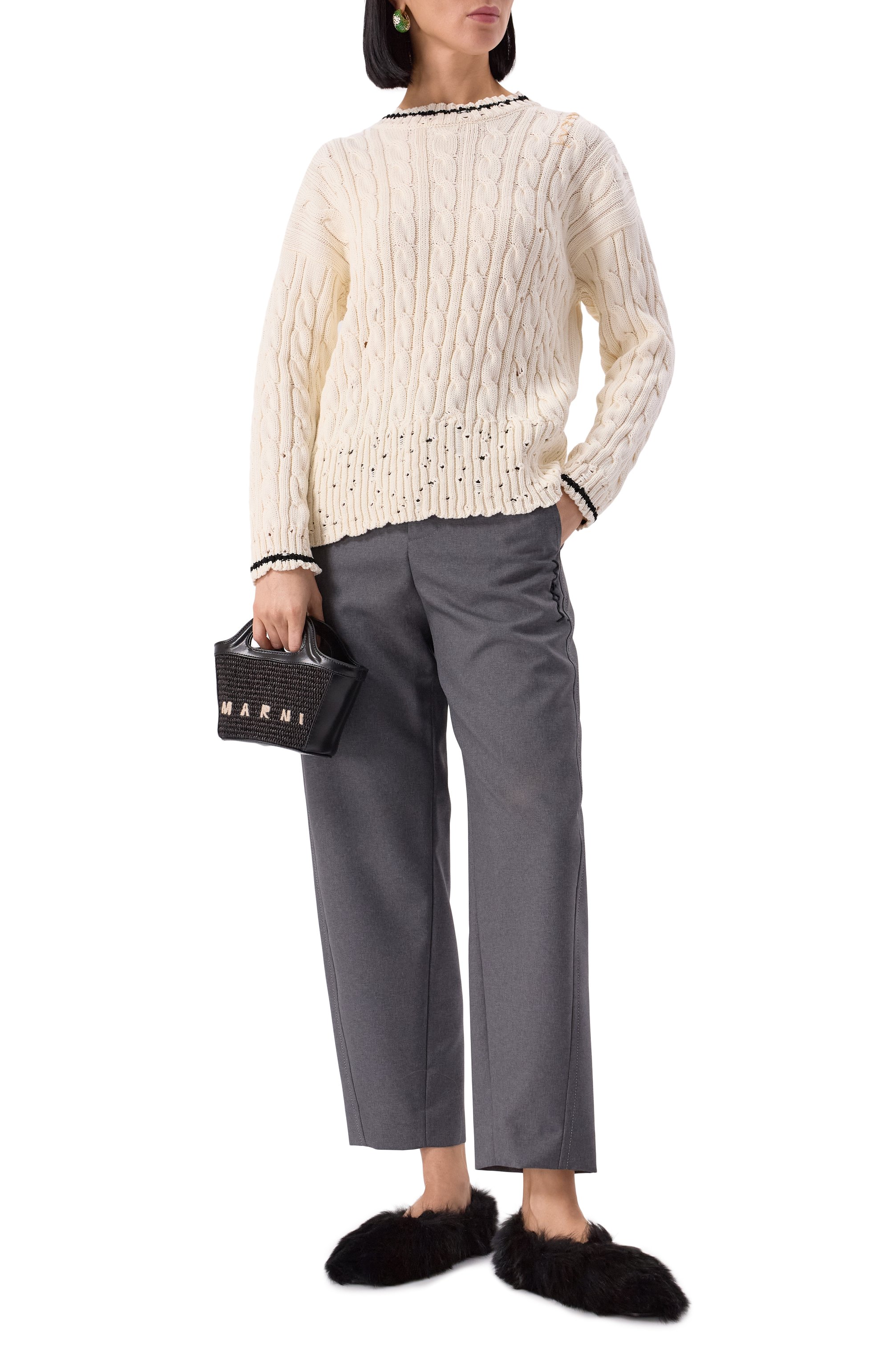 Хлопковый свитер MARNI, арт. GCMD0577Q0/UFC656, фото 2