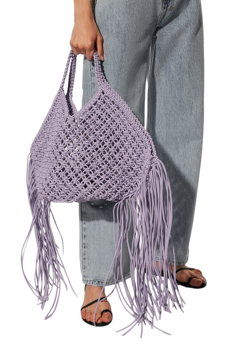 Женская сумка woven basket large YUZEFI сиреневого цвета, арт. YUZRS22-LW-033 | Фото 2 (Размер: large; Материал: Текстиль; Сумки-технические: Сумки top-handle; Региональные ограничения бе�лый список (Axapta Mercury): Не проставлено)