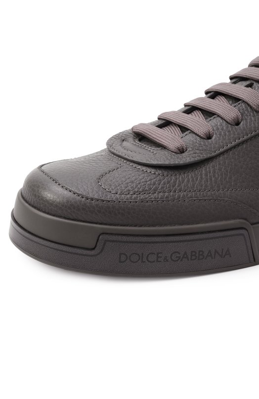 Кожаные кеды Portofino Yacht Dolce & Gabbana A20190/A6A88 Серый  A20190/A6A88 Фото 7