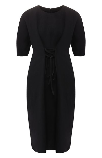 Женское платье из смеси вискозы и льна JIL SANDER NAVY, арт. JNWM5017A/JM4315A