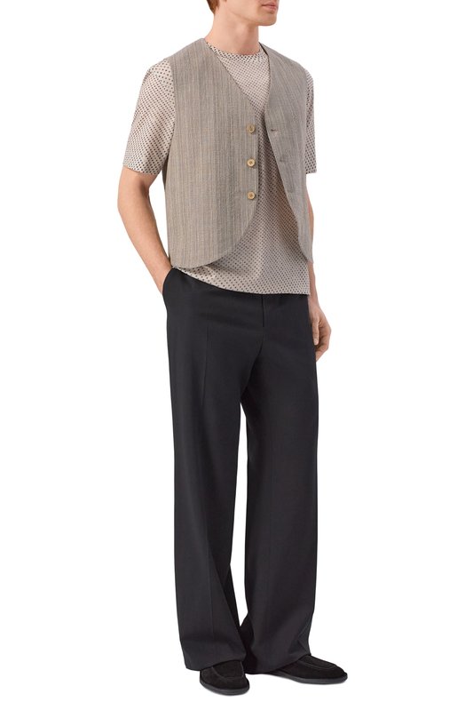 Футболка из лиоцелла и хлопка Emporio Armani EM005270/AF24857 Бежевый  EM005270/AF24857 Фото 2