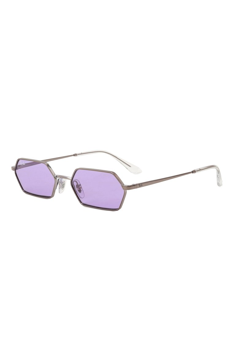 Женские солнцезащитные очки RAY-BAN фиолетового цвета, арт. 3728-004/1A | Фото 1 (Региональные ограничения белый список (Axapta Mercury): Не проставлено; Нос: Не проставлено; Материал: Металл; Тип очков: С/з; Оптика Гендер: оптика-женское; Очки форма: Прямоугольные)