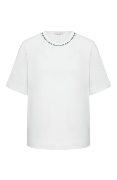 Женская хлопковая футболка BRUNELLO CUCINELLI, арт. M0T81BZ100
