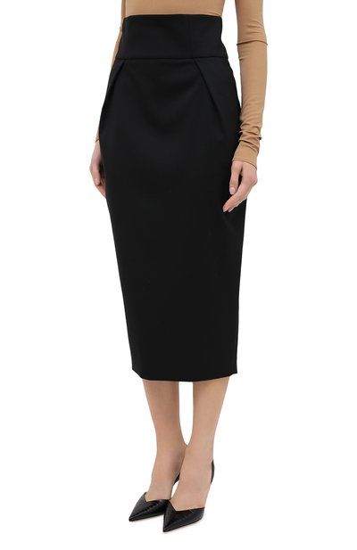 Шерстяная юбка ALEXANDRE VAUTHIER черного цвета по цене 78700 руб., арт. 203SK1305 1301-203, фото 4 Шерстяная юбка ALEXANDRE VAUTHIER, арт. 203SK1305 1301-203, фото 4