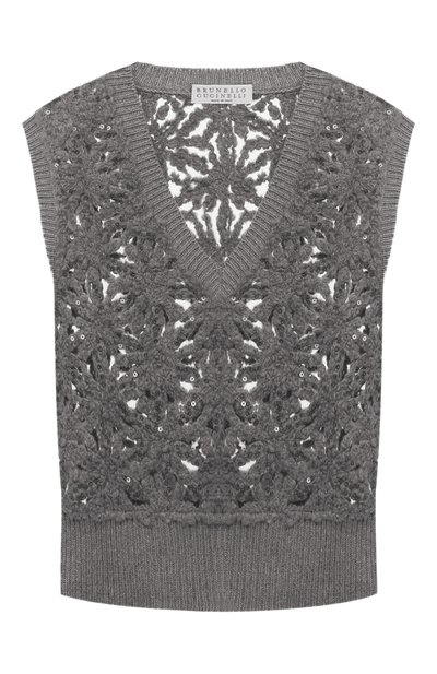 Женский шерстяной жилет BRUNELLO CUCINELLI, арт. MHOR03702P