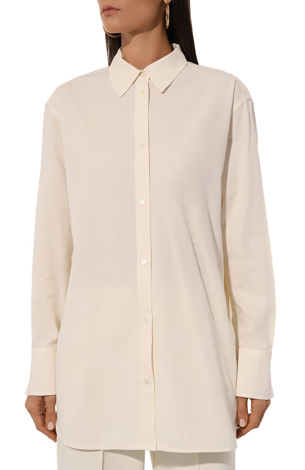 Рубашка из хлопка и вискозы TOTEME, арт. 243-WRT1415-FB0121, фото 3