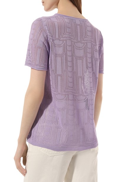 Футболка из вискозы FREEAGE фиолетового цвета по цене 26400 руб., арт. TS23.JM067.7000.701, фото 4 Футболка из вискозы FREEAGE, арт. TS23.JM067.7000.701, фото 4