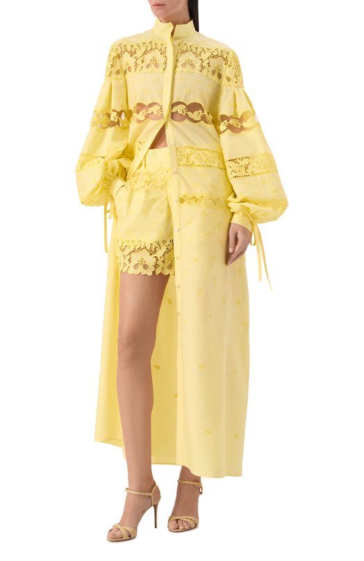 Хлопковое платье Zuhair Murad RDR26339/P0C0007 Жёлтый  RDR26339/P0C0007 Фото 2