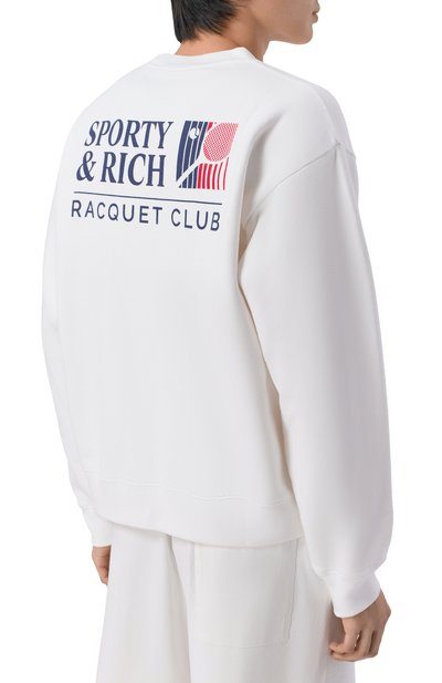 Хлопковый свитшот SPORTY AND RICH, арт. ST098710431WH01, фото 4