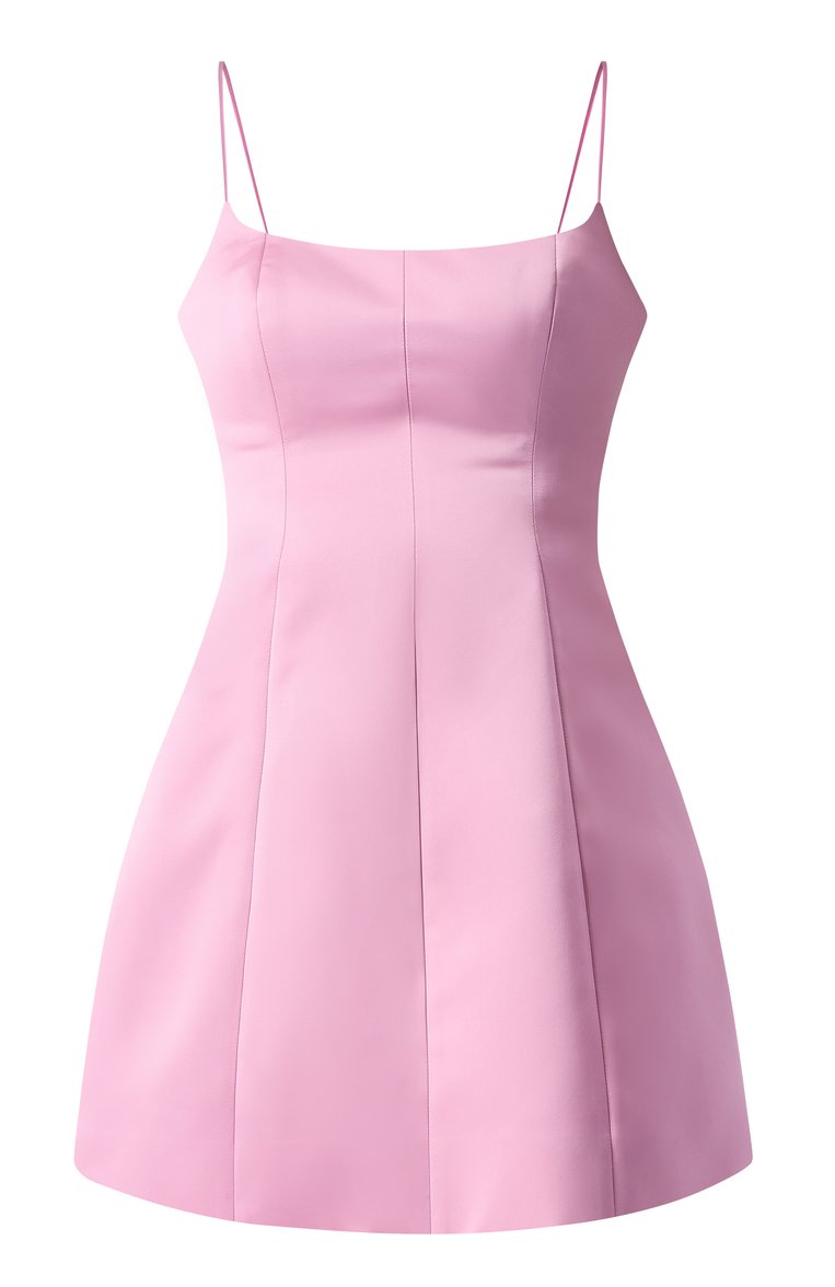 Женское атласное платье BLUMARINE розового цвета, арт. P522A586W | Фото 1 (Материал сплава: Проставлено; Длина Ж (юбки, платья, шорты): Мини; Драгоценные камни: Проставлено; Случай: Коктейльный; Рукава: На бретелях; Женское Кросс-КТ: Платье-одежда; Стили: Минимализм; Материал внешний: Синтетический материал)