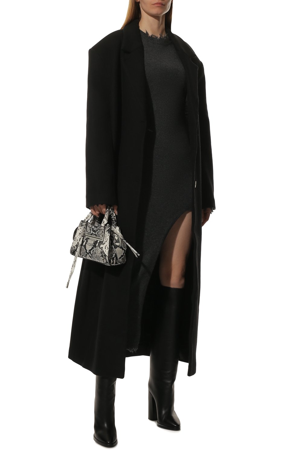 Платье из шерсти и кашемира ADDICTED темно-серого цвета по цене 43650 руб., арт. MK914, фото 2 Платье из шерсти и кашемира ADDICTED, арт. MK914, фото 2