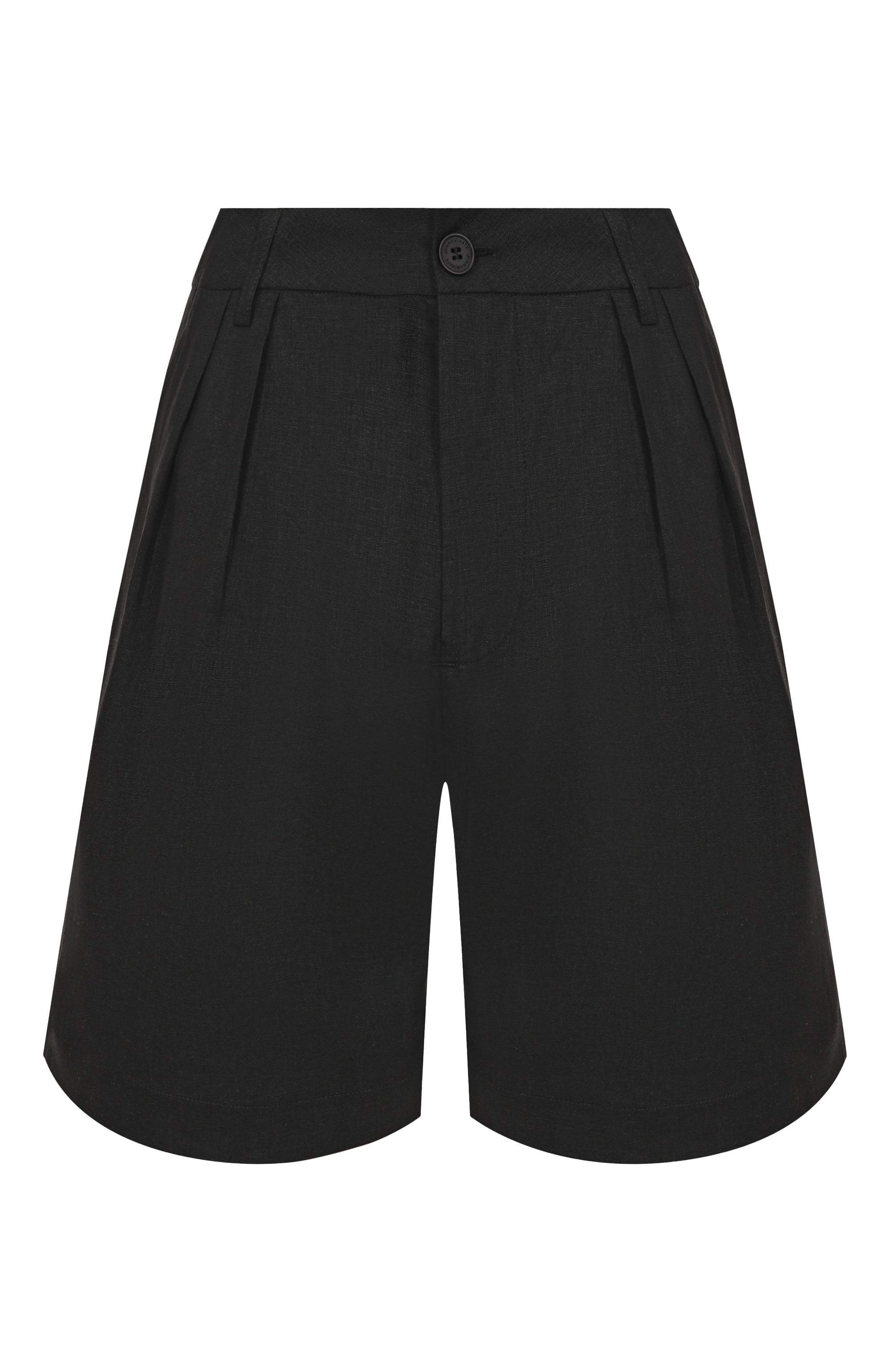 Шорты изо льна и вискозы HINNOMINATE черного цвета по цене 15250 руб., арт. HMABW01856, фото 1 Шорты изо льна и вискозы HINNOMINATE, арт. HMABW01856, фото 1