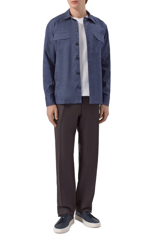 Рубашка из хлопка и лиоцелла Van Laack VL-RADIN-K/172214 Синий  VL-RADIN-K/172214 Фото 2