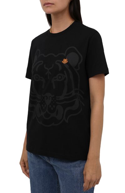 Хлопковая футболка KENZO черного цвета по цене 14550 руб., арт. FB62TS9184SA, фото 3 Хлопковая футболка KENZO, арт. FB62TS9184SA, фото 3