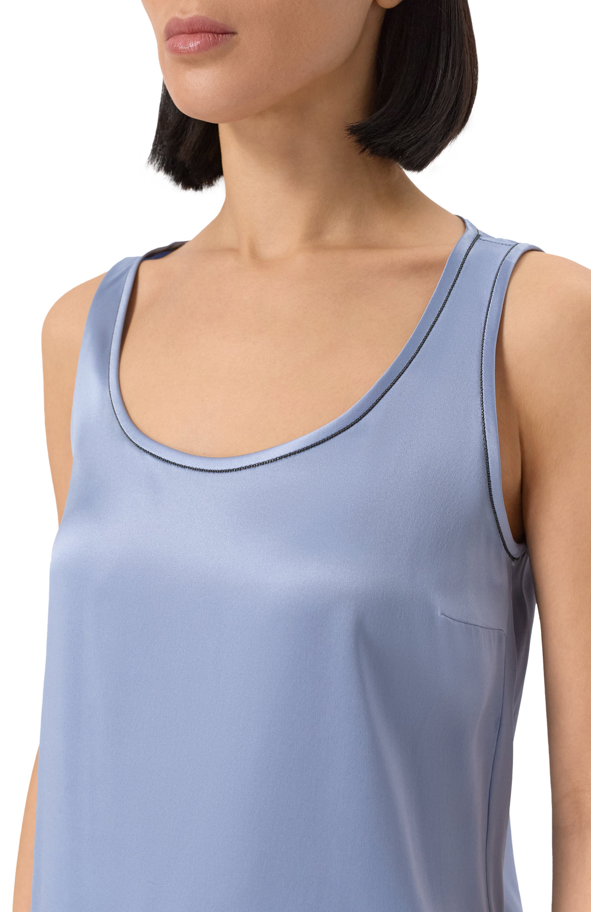 Атласный топ BRUNELLO CUCINELLI, арт. M0C59DE330, фото 5